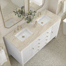 James Martin Myrrin 60" Double Bathroom Vanity, Bright White