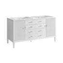 James Martin Myrrin 60" Double Bathroom Vanity, Bright White