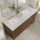 James Martin Myrrin 60" Double Bathroom Vanity, Mid-Century Walnut