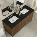 James Martin Myrrin 60" Double Bathroom Vanity, Mid-Century Walnut