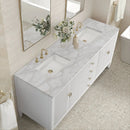 James Martin Myrrin 72" Double Bathroom Vanity, Bright White