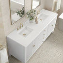 James Martin Myrrin 72" Double Bathroom Vanity, Bright White