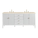 James Martin Myrrin 72" Double Bathroom Vanity, Bright White