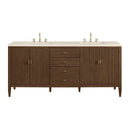 James Martin Myrrin 72" Double Bathroom Vanity, Mid-Century Walnut