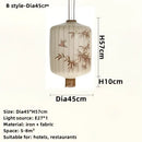 GobekUsa Bamboo Leaf Pattern Lantern Pendent Lamp - Hand-painted Japanese Style Room Decor