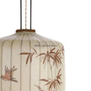 GobekUsa Bamboo Leaf Pattern Lantern Pendent Lamp - Hand-painted Japanese Style Room Decor