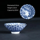 Japanese blue & white ceramic kung fu tea cup set dining room porcelain by Decorbites