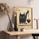 GobekUsa Japanese Cat Ramen Canvas Wall Art