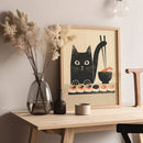 GobekUsa Japanese Cat Ramen Canvas Wall Art