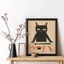 GobekUsa Japanese Cat Ramen Canvas Wall Art