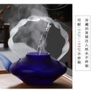 GobekUsa Blue Glass Teapot - Japanese Style Heat-Resistant Twisted Handle Glass Teapot