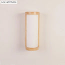 GobekUsa Japanese Cylinder Wall Sconce Lamp - White Glass Bedside Lighting