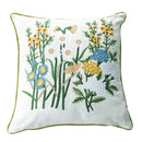 Japanese floral cotton linen embroidery pillowcase bedroom decor by Decorbites