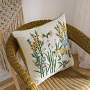 Japanese floral cotton linen embroidery pillowcase bedroom decor by Decorbites
