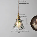 GobekUsa Glass LED Pendant Lamp: Handmade Japanese Style Adjustable Hanging Light Fixtures