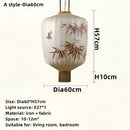 GobekUsa Handmade Japanese Lantern Painting Pendant Lamp Fabric Chandelier