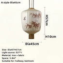 GobekUsa Handmade Japanese Lantern Painting Pendant Lamp Fabric Chandelier