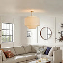 GobekUsa Camden Japanese Style Pendant Lamp Minimalist Fabric Shade Kitchen Living Room Lighting