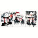 GobekUsa Japanese Natural Landscape Canvas Wall Art Set