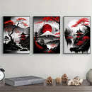 GobekUsa Japanese Natural Landscape Canvas Wall Art Set