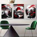 GobekUsa Japanese Natural Landscape Canvas Wall Art Set