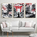 GobekUsa Japanese Natural Landscape Canvas Wall Art Set