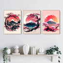GobekUsa Japanese Natural Landscape Canvas Wall Art Set