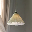 GobekUsa LED Walnut Wood Pendant Light Japan Style Bouffant Cloth Living Room Decoration
