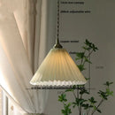 GobekUsa LED Walnut Wood Pendant Light Japan Style Bouffant Cloth Living Room Decoration