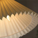 GobekUsa LED Walnut Wood Pendant Light Japan Style Bouffant Cloth Living Room Decoration