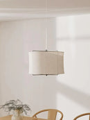GobekUsa Linen Fabric Chandelier: Japanese Retro Handmade Art Lamps for Restaurant, Bedroom, Bar Counter