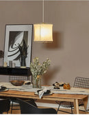 GobekUsa Linen Fabric Chandelier: Japanese Retro Handmade Art Lamps for Restaurant, Bedroom, Bar Counter