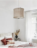 GobekUsa Linen Fabric Chandelier: Japanese Retro Handmade Art Lamps for Restaurant, Bedroom, Bar Counter
