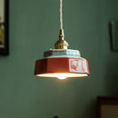 Japanese Retro Ceramic Pendant Light in Red or Blue