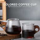 Japanese ribbed glass coffee mug with wooden handle – kitchen cup by Decorbites