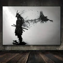 GobekUsa Japanese Samurai Man with Crow Wall Art