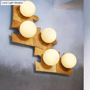 GobekUsa Japanese Style Wooden Puzzle Base Wall Light - 1 Light Beige Sconce Lamp for Corridor & Kitchen