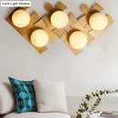 GobekUsa Japanese Style Wooden Puzzle Base Wall Light - 1 Light Beige Sconce Lamp for Corridor & Kitchen