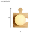 GobekUsa Japanese Style Wooden Puzzle Base Wall Light - 1 Light Beige Sconce Lamp for Corridor & Kitchen