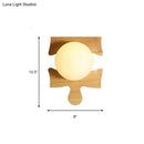 GobekUsa Japanese Style Wooden Puzzle Base Wall Light - 1 Light Beige Sconce Lamp for Corridor & Kitchen
