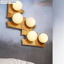 GobekUsa Japanese Style Wooden Puzzle Base Wall Light - 1 Light Beige Sconce Lamp for Corridor & Kitchen