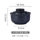 Japanese style blue fish ceramic ramen bowl dining room with lid by Decorbites