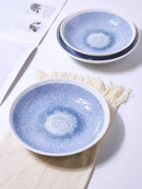 GobekUsa Ceramic Deep Dish Bowl - Japanese Style Soup Plate with Crackle Glaze