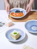 GobekUsa Ceramic Deep Dish Bowl - Japanese Style Soup Plate with Crackle Glaze
