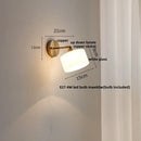 GobekUsa Japanese Style LED Wall Sconce White Glass Rotate Pull Chain Stair Light Fixtures
