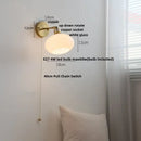 GobekUsa Japanese Style LED Wall Sconce White Glass Rotate Pull Chain Stair Light Fixtures