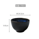 Japanese style deep blue ceramic salad bowl set dining room tableware by Decorbites