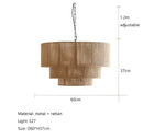 GobekUsa Hemp Rope Pendant Lights Wall Sconce for Living Room Bedroom Japanese Style
