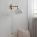 GobekUsa Japanese Style LED Wall Sconce Glass Rotate Pull Chain Switch Stair Light