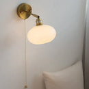 GobekUsa Japanese Style LED Wall Sconce Glass Rotate Pull Chain Switch Stair Light